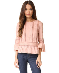 Розовая блузка крючком с цветочным принтом от Love Sam
