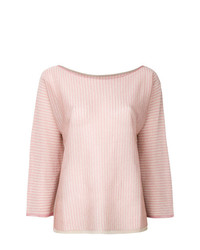 Розовая блузка с длинным рукавом в вертикальную полоску от Twin-Set