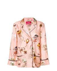Розовая блузка с длинным рукавом с вышивкой