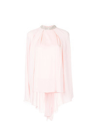 Розовая блузка с длинным рукавом с украшением