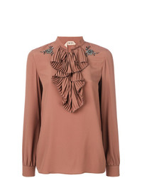 Розовая блузка с длинным рукавом с украшением от N°21