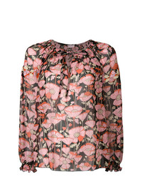 Розовая блузка с длинным рукавом с цветочным принтом от Giamba