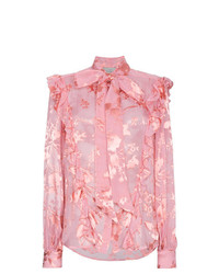Розовая блузка с длинным рукавом с цветочным принтом от Preen by Thornton Bregazzi