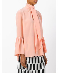 Розовая блузка с длинным рукавом от Fendi