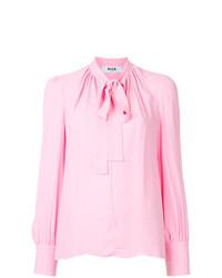 Розовая блузка с длинным рукавом от MSGM