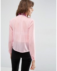 Розовая блузка с длинным рукавом от Asos