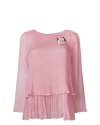 Розовая блузка с длинным рукавом от Twin-Set