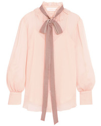 Розовая блузка с рюшами от See by Chloe