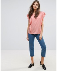 Розовая блузка с рюшами от Vila