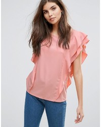 Розовая блузка с рюшами от Vila