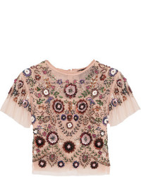 Розовая блузка с украшением от Needle & Thread