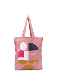 Розовая большая сумка из плотной ткани с принтом от Isabel Marant