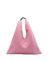 Розовая большая сумка из плотной ткани от MM6 MAISON MARGIELA