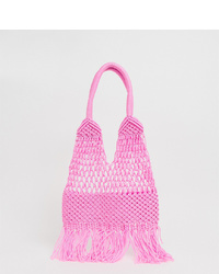 Розовая большая сумка крючком от Glamorous