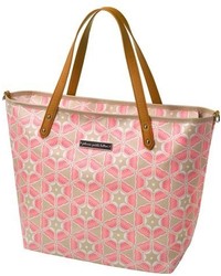 Розовая большая сумка с геометрическим рисунком