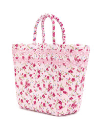 Розовая большая сумка с цветочным принтом от Faliero Sarti
