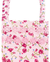 Розовая большая сумка с цветочным принтом от Faliero Sarti