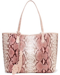 Розовая большая сумка со змеиным рисунком от Nancy Gonzalez