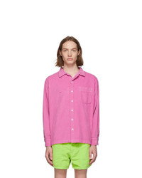 Розовая вельветовая куртка-рубашка