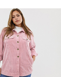 Женская розовая вельветовая куртка-рубашка от Zizzi