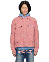 Розовая вельветовая куртка харрингтон