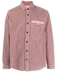 Мужская розовая вельветовая рубашка с длинным рукавом от Stone Island