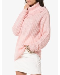 Женская розовая вязаная водолазка от Miu Miu