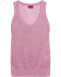 Розовая вязаная майка крючком