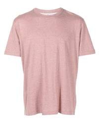 Мужская розовая вязаная футболка с круглым вырезом от Brunello Cucinelli