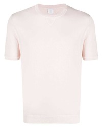 Мужская розовая вязаная футболка с круглым вырезом от Eleventy