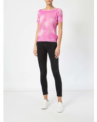 Женская розовая вязаная футболка с круглым вырезом от Avant Toi