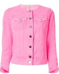 Розовая джинсовая куртка
