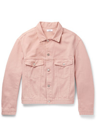 Розовая джинсовая куртка