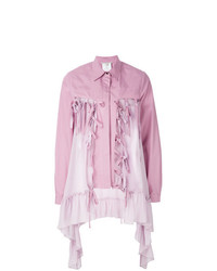 Женская розовая джинсовая куртка с украшением от Marco De Vincenzo