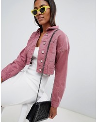 Женская розовая джинсовая куртка от Missguided