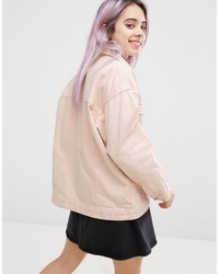 Женская розовая джинсовая куртка от Monki