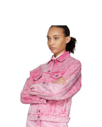 Женская розовая джинсовая куртка от MSGM