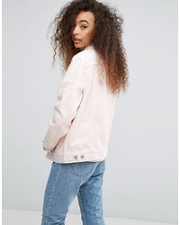 Женская розовая джинсовая куртка от Weekday