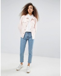 Женская розовая джинсовая куртка от Weekday