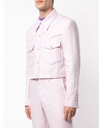 Мужская розовая джинсовая куртка от Sankuanz