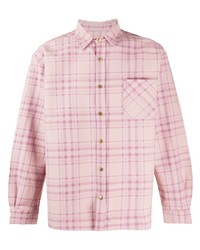 Мужская розовая джинсовая рубашка в шотландскую клетку от Noon Goons