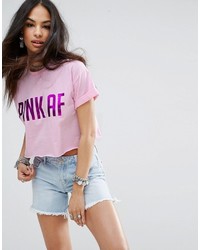 Женская розовая джинсовая футболка от Missguided