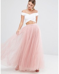 Розовая длинная юбка из фатина от Little Mistress