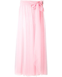 Розовая длинная юбка из фатина от MSGM
