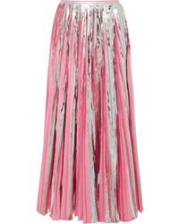 Розовая длинная юбка со складками от Marni
