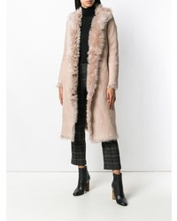 Женская розовая дубленка от Salvatore Santoro