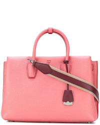 Розовая замшевая большая сумка от MCM