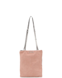Розовая замшевая большая сумка от Miu Miu