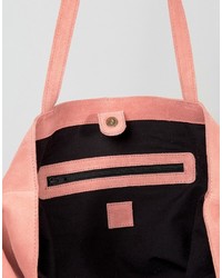 Розовая замшевая большая сумка от Asos