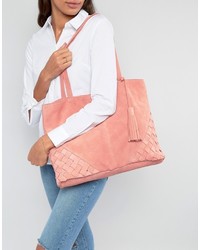 Розовая замшевая большая сумка от Asos